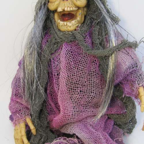 Halloween hanging witch figurine with sound and lights