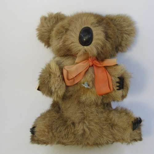 Vintage Musical Koala bear stuffed plush toy - one hand missing