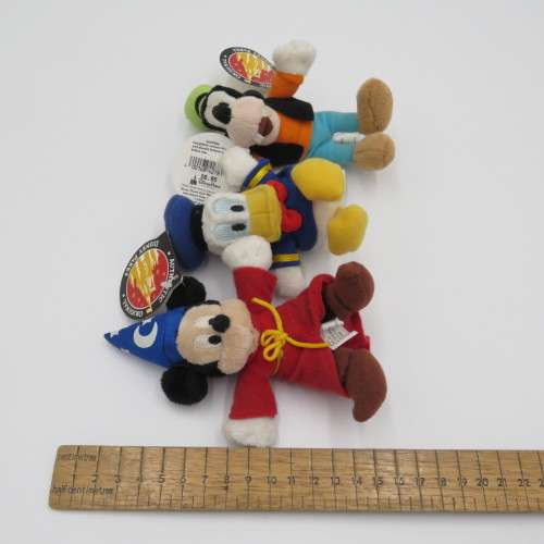 Lot of 3 Walt Disney soft plush toys - Goofy, Donald Duck, Mickey Mouse