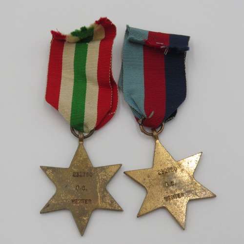 WW2 Father and son medal sets - 140851 A.S Venter and 232760 B.C Venter