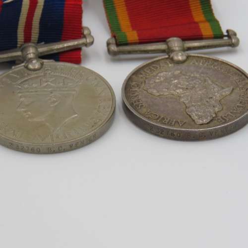 WW2 Father and son medal sets - 140851 A.S Venter and 232760 B.C Venter