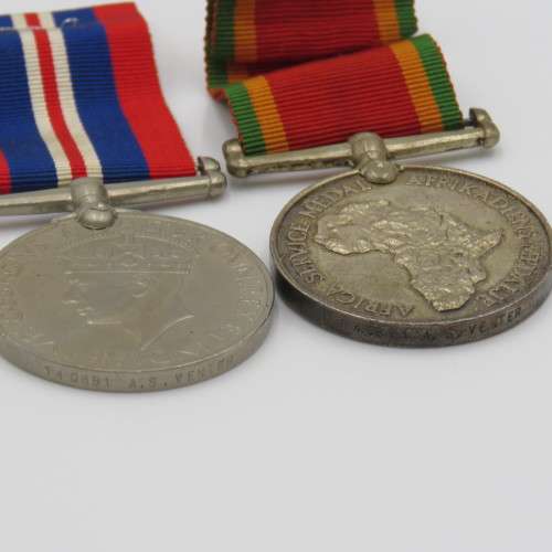 WW2 Father and son medal sets - 140851 A.S Venter and 232760 B.C Venter