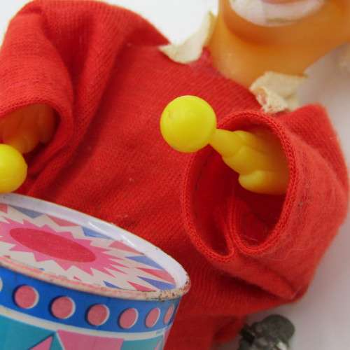 Vintage mechanical clown drummer - working - one loose ankle