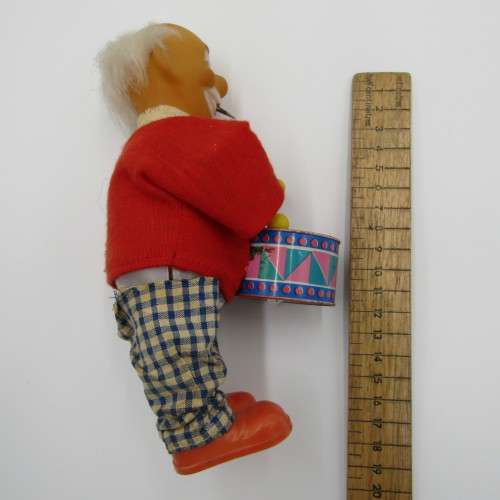 Vintage mechanical clown drummer - working - one loose ankle