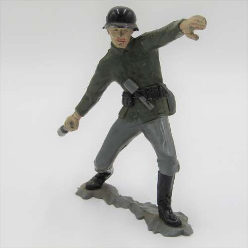 WW2 German soldier - hand grenade thrower - made by Marx toys in Great Britain