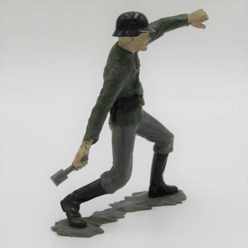 WW2 German soldier - hand grenade thrower - made by Marx toys in Great Britain