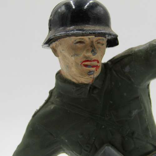 WW2 German soldier - hand grenade thrower - made by Marx toys in Great Britain