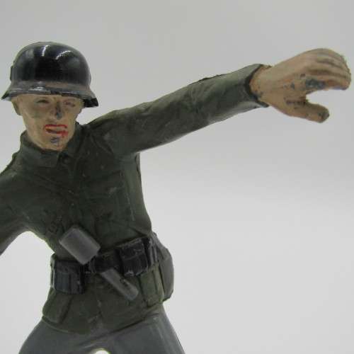 WW2 German soldier - hand grenade thrower - made by Marx toys in Great Britain