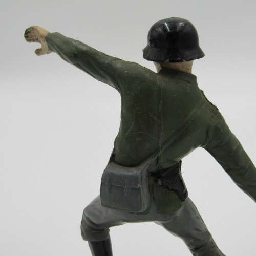 WW2 German soldier - hand grenade thrower - made by Marx toys in Great Britain