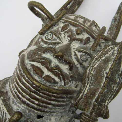 Bronze statue of Benin warrior - height 32cm