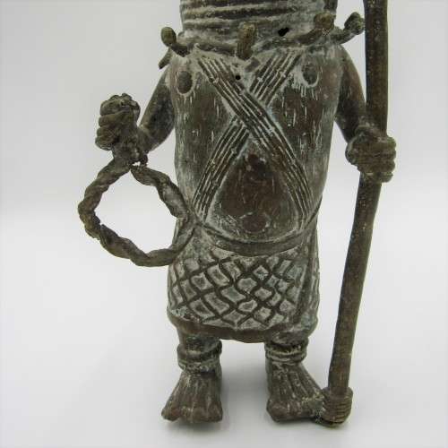 Bronze statue of Benin warrior - height 32cm