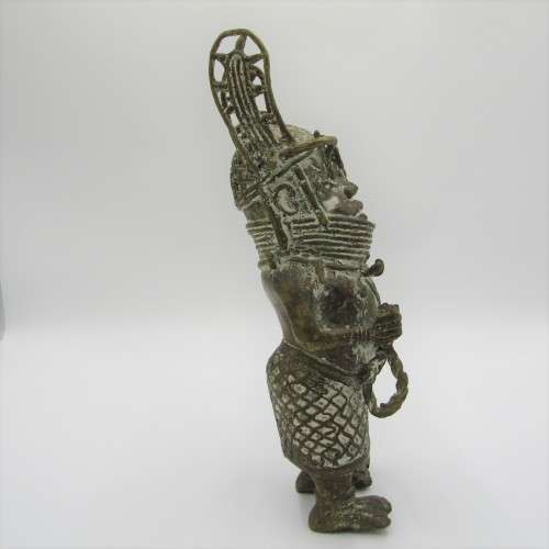 Bronze statue of Benin warrior - height 32cm