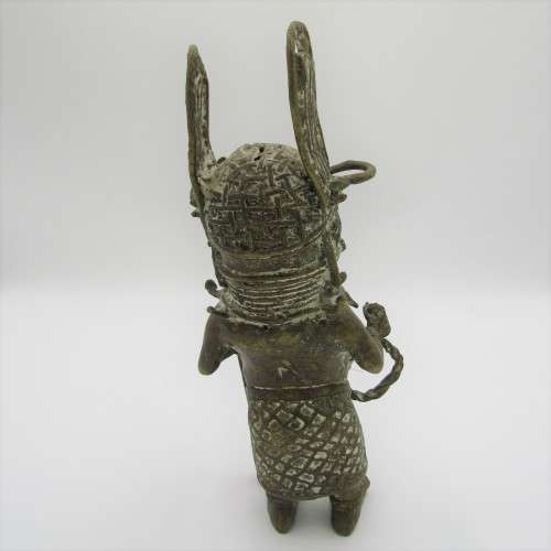 Bronze statue of Benin warrior - height 32cm