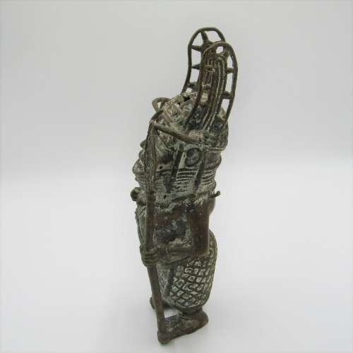 Bronze statue of Benin warrior - height 32cm
