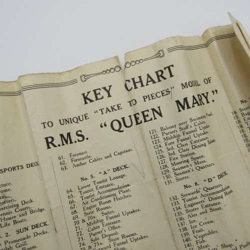 R.M.S Queen Mary - unique take to pieces model ship in box - made by Chad Valley Works