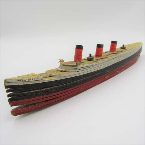 R.M.S Queen Mary - unique take to pieces model ship in box - made by Chad Valley Works