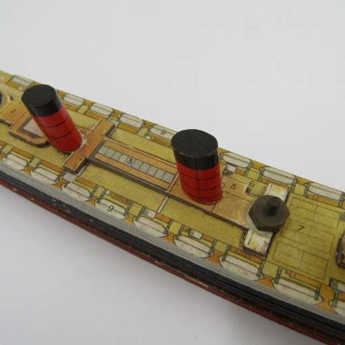 R.M.S Queen Mary - unique take to pieces model ship in box - made by Chad Valley Works