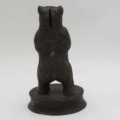 Antique cast iron Grizzly bear money box