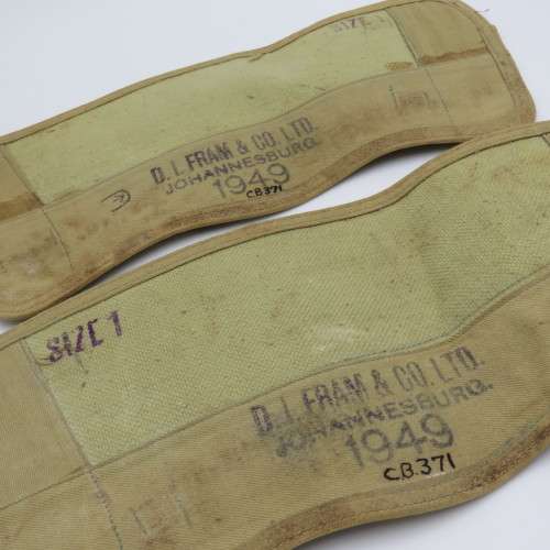 Pair of SA UDF Canvas Puttees by D.I. Fram and Co. 1949 - Size 1