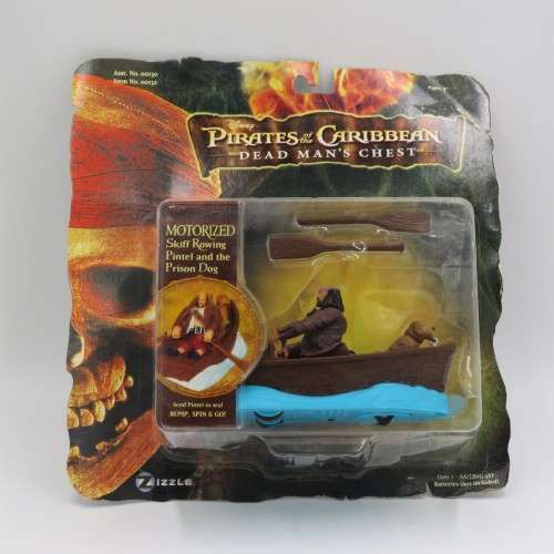 Disney Zizzle Motorized Skiff rowing Pintel and the Prison dog - Pirates of the Caribbean