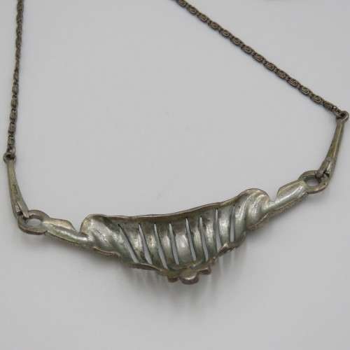 Sterling silver choker necklace with marcasites - Top quality - 9,3 g - Length 43 cm