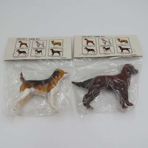 Vintage set of 6 collectible plastic dogs