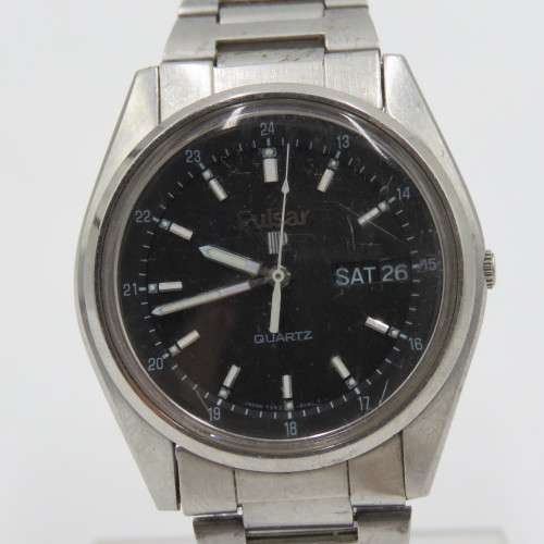 Pulsar Quartz day/date mens watch - Working