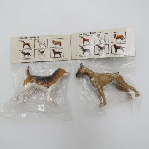 Vintage set of 6 collectible plastic dogs