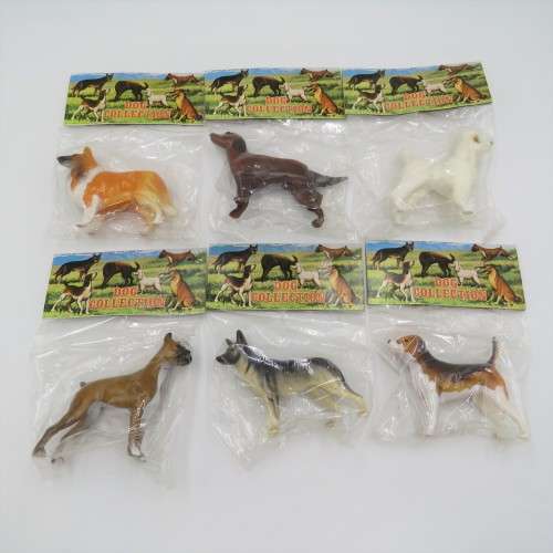 Vintage set of 6 Collectible plastic dogs