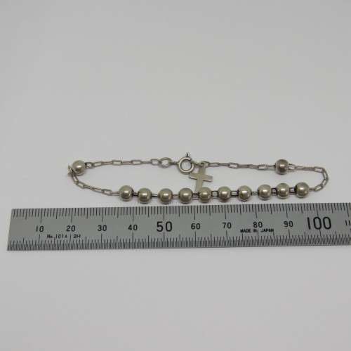 Sterling silver bracelet with cross charm - Weighs 4,8 g
