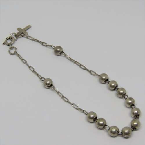 Sterling silver bracelet with cross charm - Weighs 4,8 g