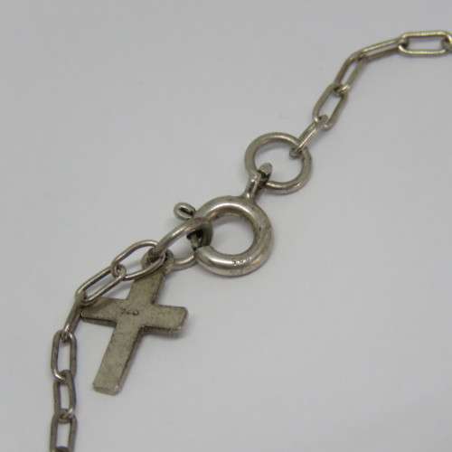 Sterling silver bracelet with cross charm - Weighs 4,8 g