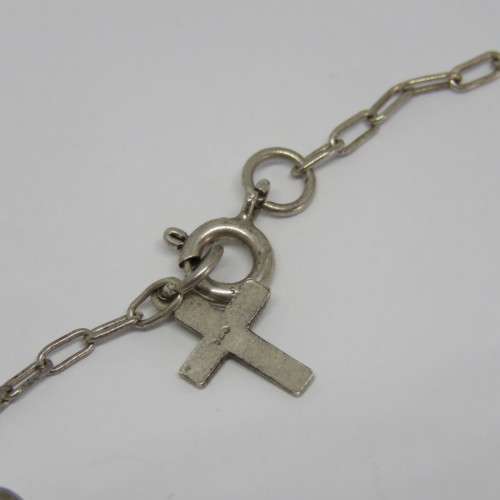 Sterling silver bracelet with cross charm - Weighs 4,8 g