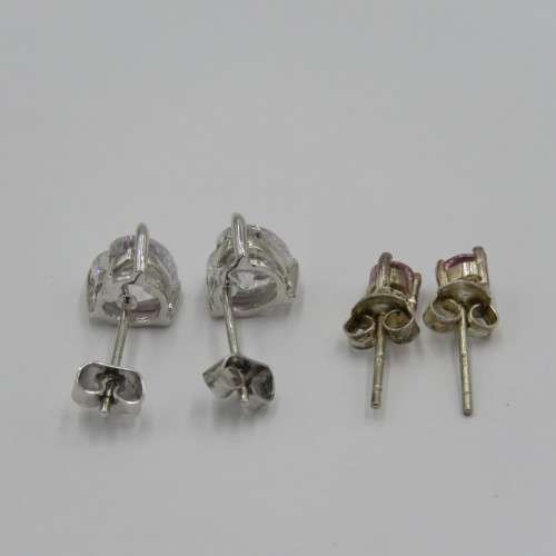 Two Pairs of sterling silver earrings