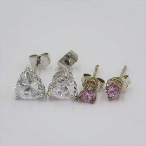 Two Pairs of sterling silver earrings