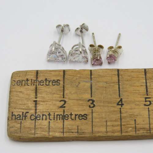 Two Pairs of sterling silver earrings