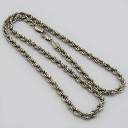 Sterling silver rope chain - Weighs 18,5 g - Length 45 cm