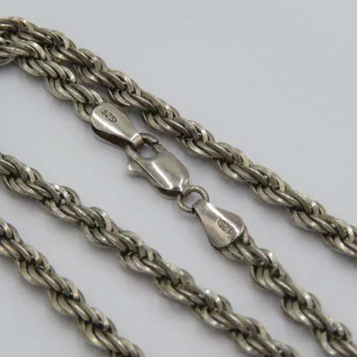 Sterling silver rope chain - Weighs 18,5 g - Length 45 cm