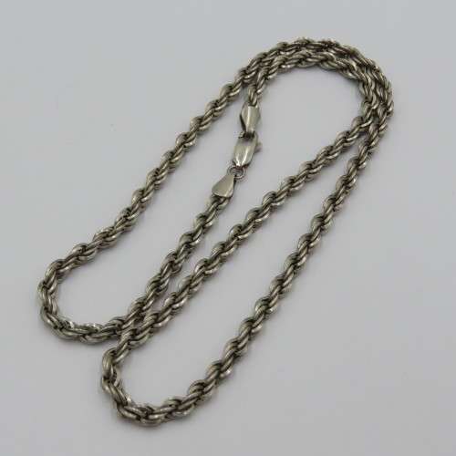 Sterling silver rope chain - Weighs 18,5 g - Length 45 cm