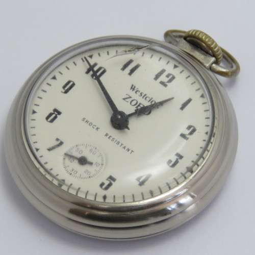 Vintage Westclox Zobo pocketwatch - Glass cracked - Not working