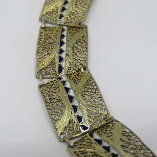 Beautiful Filigree sterling silver bracelet - Weighs 11,8 g - Length 21 cm