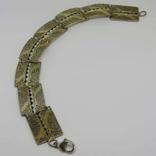 Beautiful Filigree sterling silver bracelet - Weighs 11,8 g - Length 21 cm