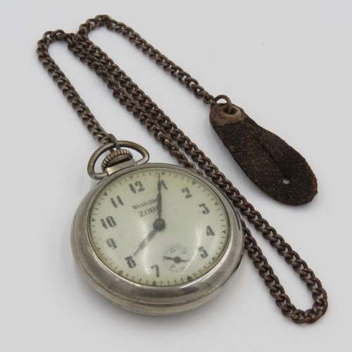 Vintage Westclox Zobo pocketwatch with chain - Not working - Total length of chain 46 cm