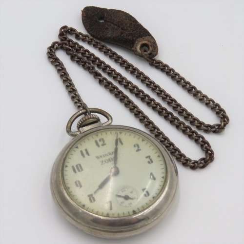 Vintage Westclox Zobo pocketwatch with chain - Not working - Total length of chain 46 cm