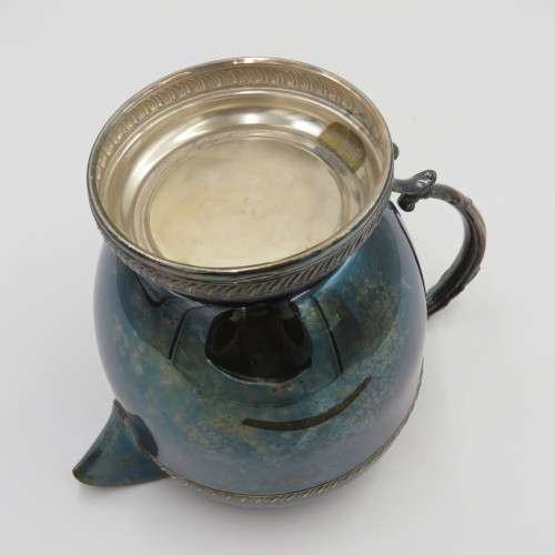 EMESS Silverplate on brass water jug presented to Captain LH Knaggs