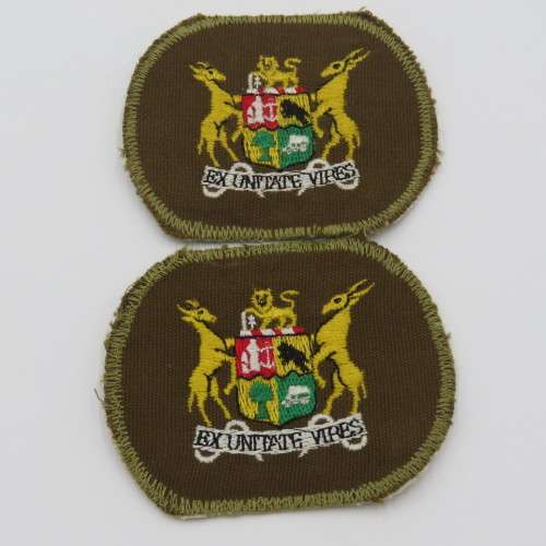 Pair of SADF Warrant Officer class 1 cloth rank badges