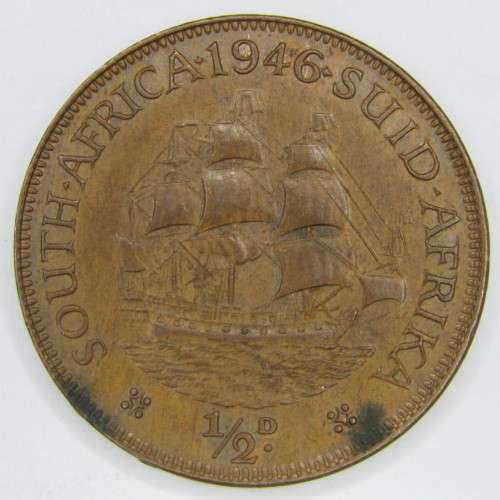 1946 SA Union Half Penny - AU+