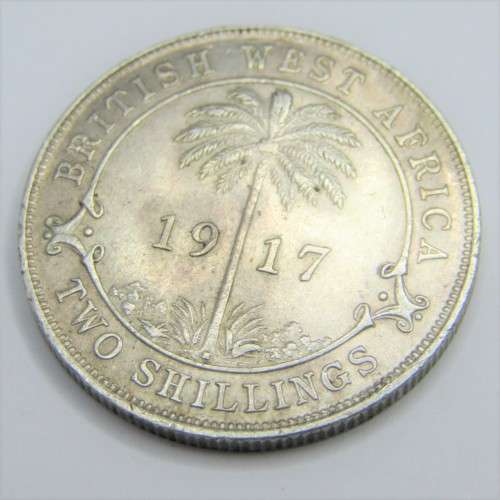 1917 British West Africa Two Shilling with H mintmark - XF+