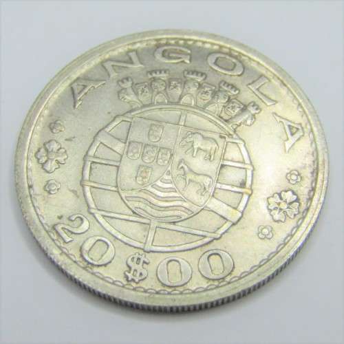 1952 Angola Silver 20 Escudos - AU
