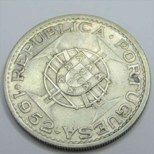 1952 Angola Silver 20 Escudos - AU